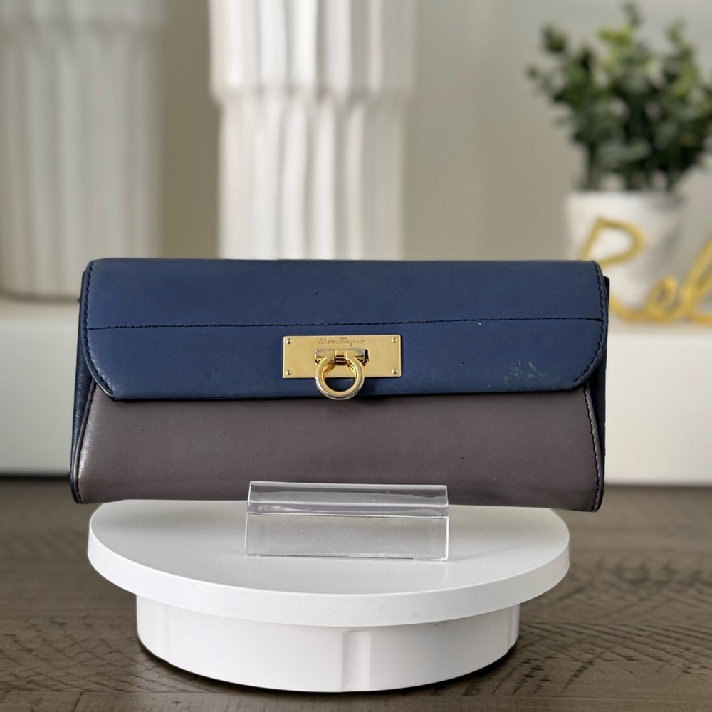 Salvatore Ferragamo Tri-Color Long Wallet